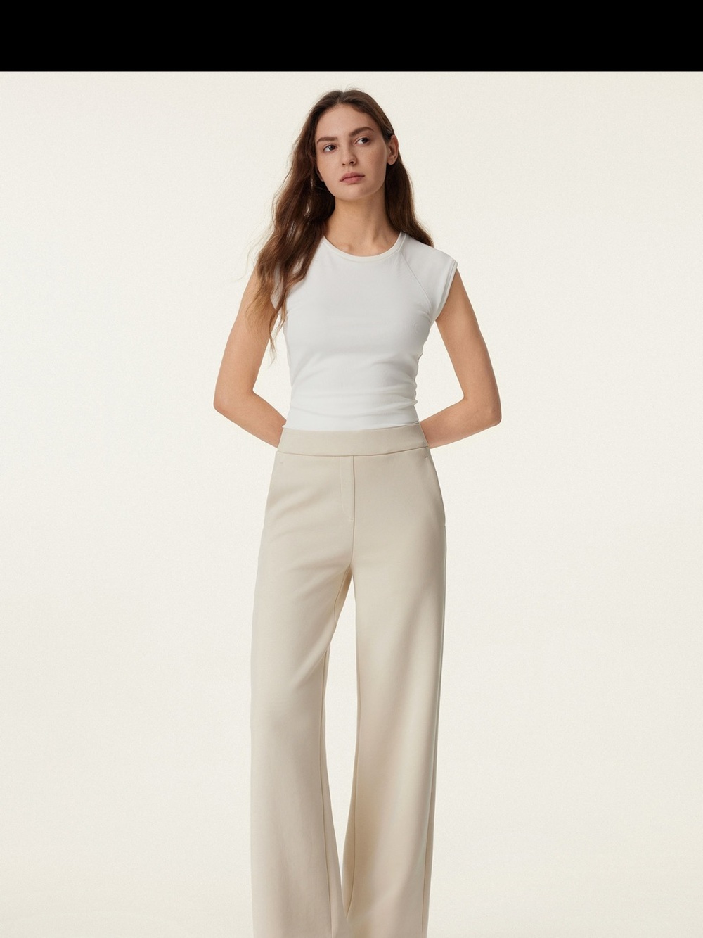 OGL Textured Mid Rise Pull On Straight Pants with Pockets | NWT | Limestone